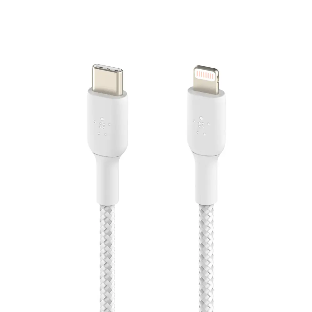 Кабель Belkin USB-С - Lightning, BRAIDED[2m, white] - фото 4