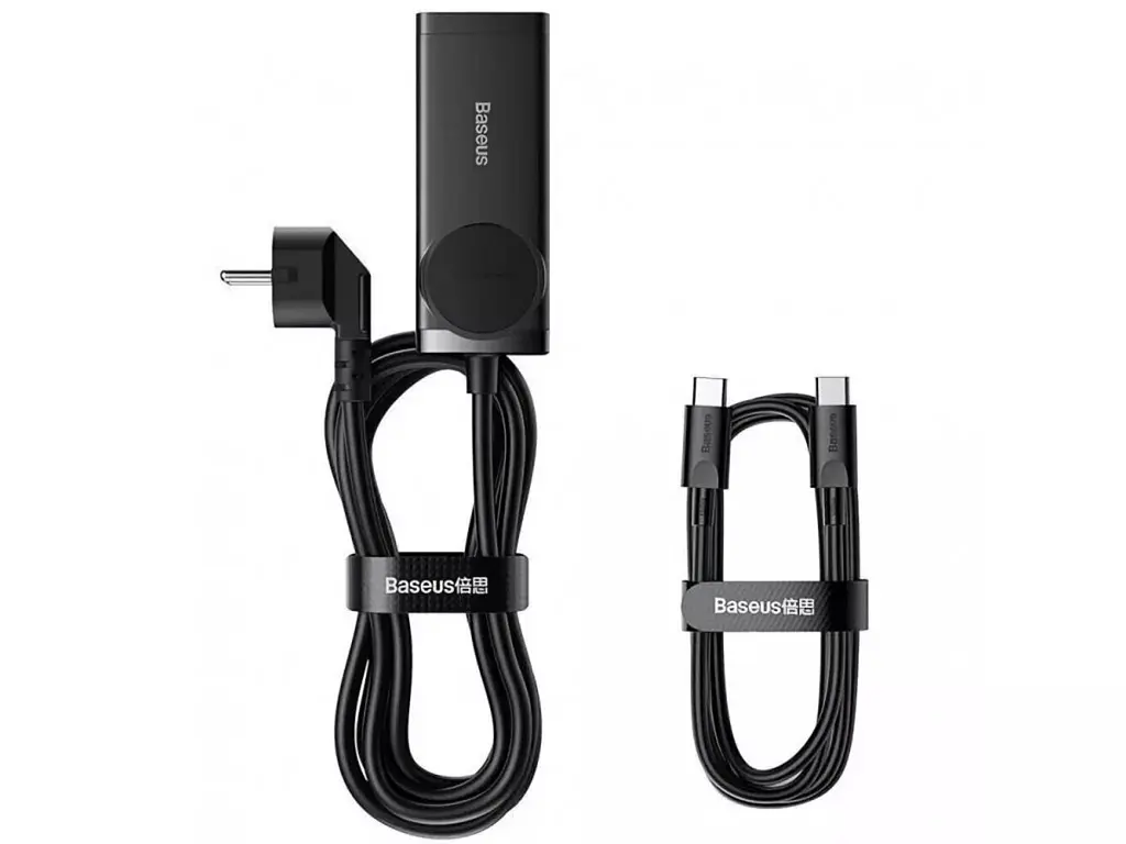 Мережевий зарядний пристрій Baseus GaN3 Pro Desktop Powerstrip AC+2U+2C 100W EU Black With Mini White Cable Type-C to Type-C 100W, 20V/5A, 1 м Black） - фото 7