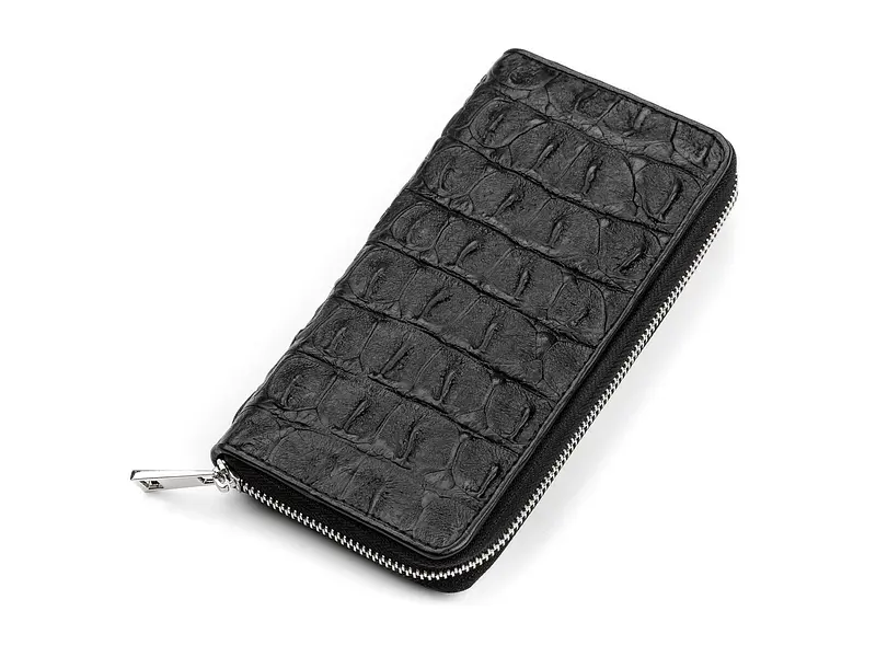 Гаманець-клатч із натуральної шкіри крокодила чорний 19×9,5 см CROCODILE LEATHER sum0029080 - фото 5
