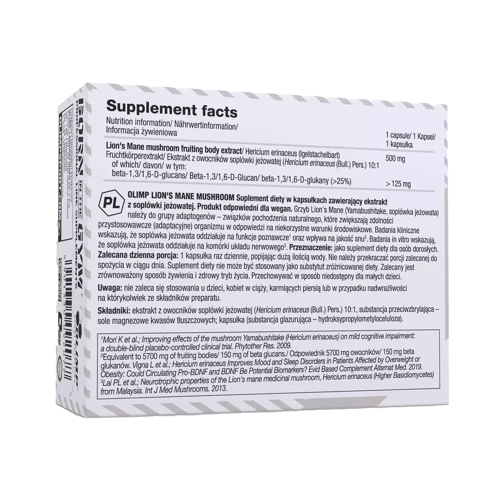 Їжовик гребінчастий Olimp Lion's Mane Mushroom 60 капсул (Ф001703) - фото 2