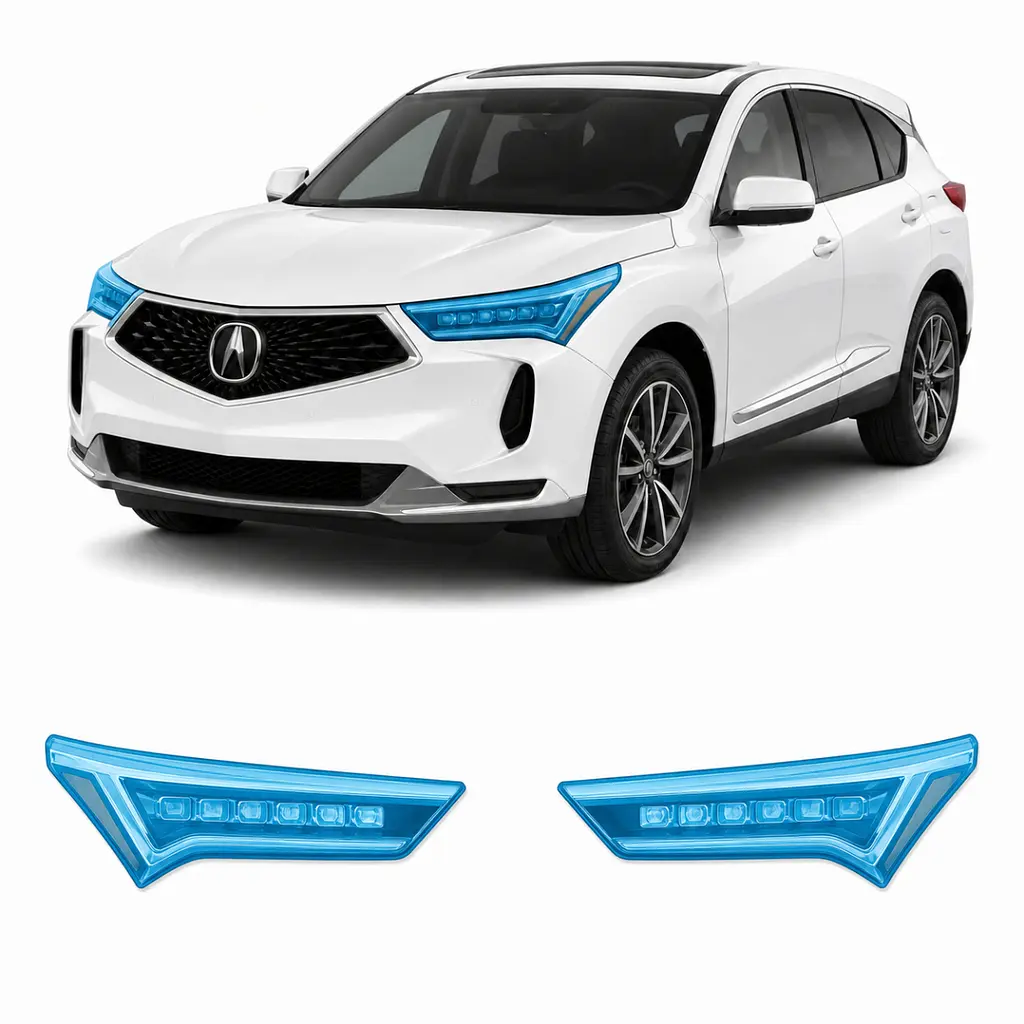 Антигравійна захисна бронеплівка за лекалами для Acura RDX TC1 facelift 2022 - оптика (фари та ПТФ)