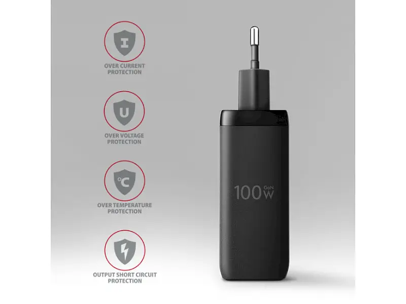 Мережевий зарядний пристрій AXAGON 100 W Black (ACU-DPQ100) - фото 5