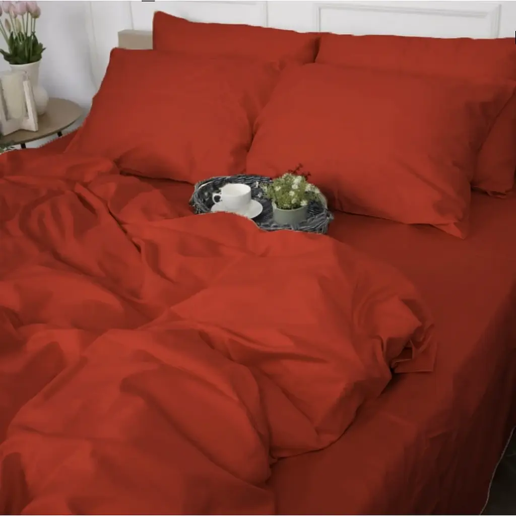 Простирадло на резинці MirSon Satin Premium 0081 Terracotta 190х160 см (2200010929430) - фото 4