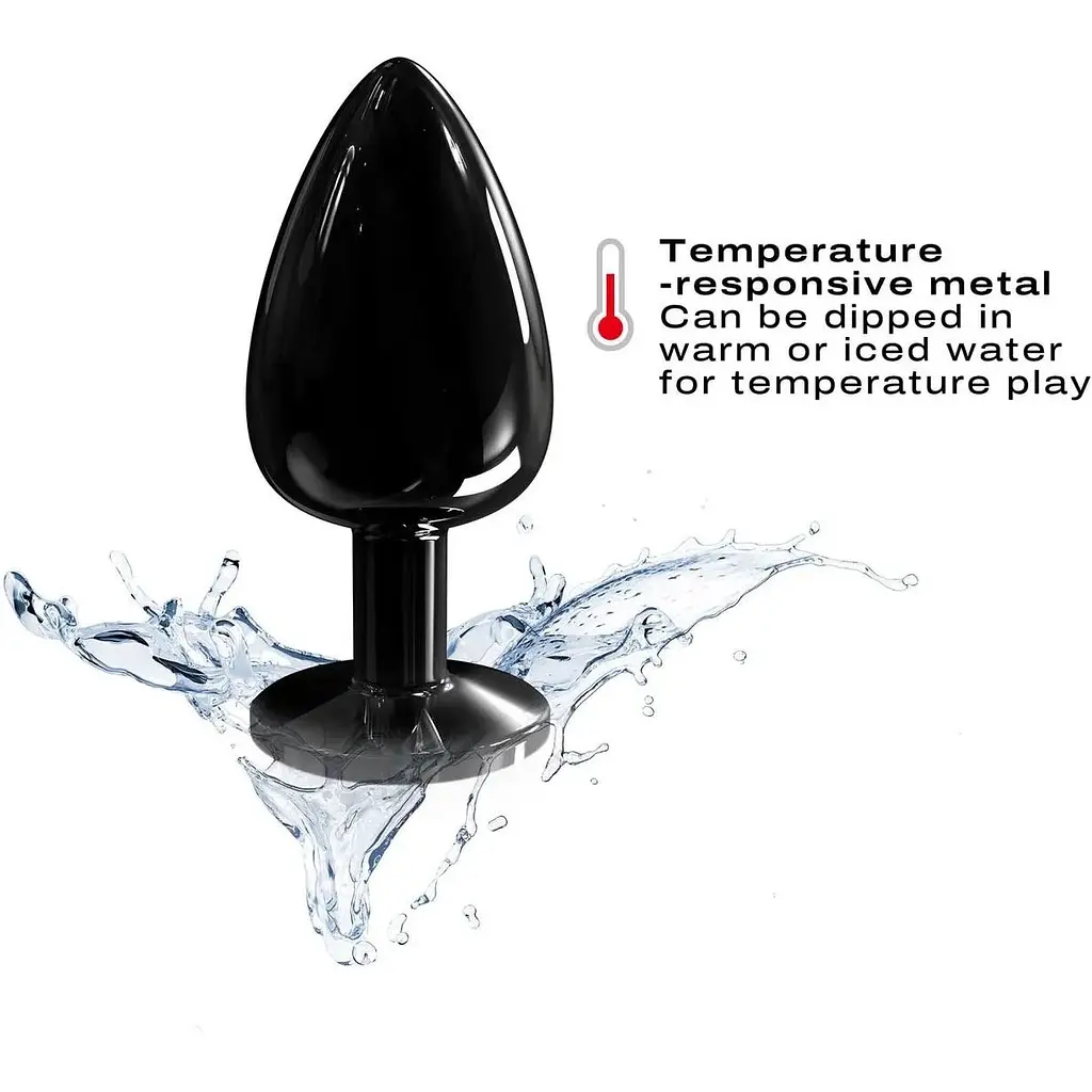Металлическая анальная пробка с кристаллом Dorcel Diamond Plug Black M - фото 4