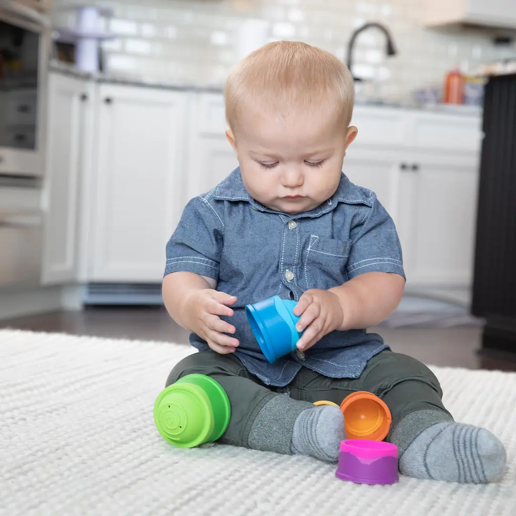 Пирамидка Fat Brain Toys dimpl stack Чашки тактильная (F293ML) - фото 7