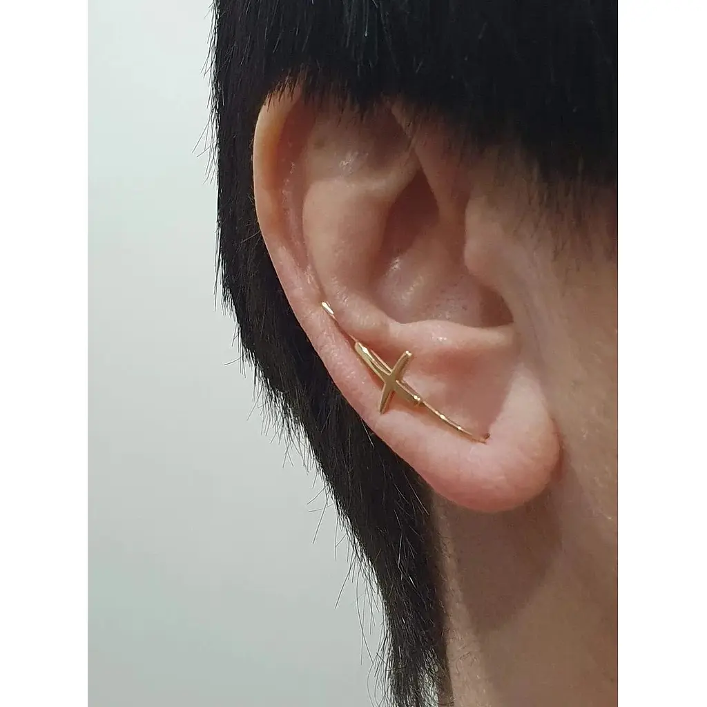 Золотые серьги Платон Крестики. 1С265/00Б - фото 2