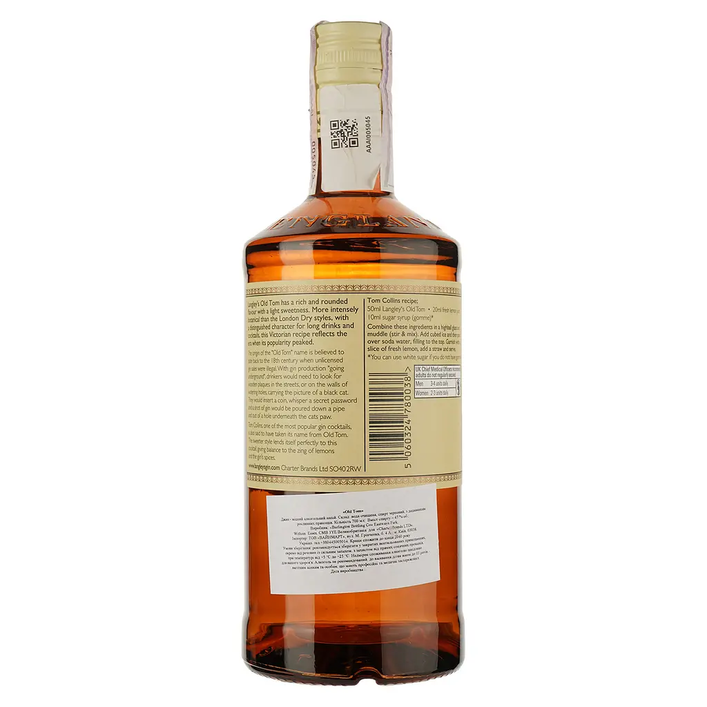 Джин Langley's Gin Old Tom, 47%, 0,7 л - фото 2