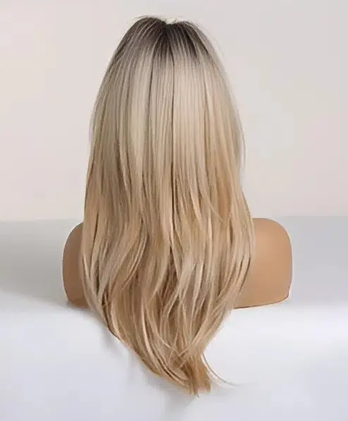 Реалістична перука «California Blonde» — Градуйований каскад та чубчик-шторка (Омбре) 65 см - фото 2
