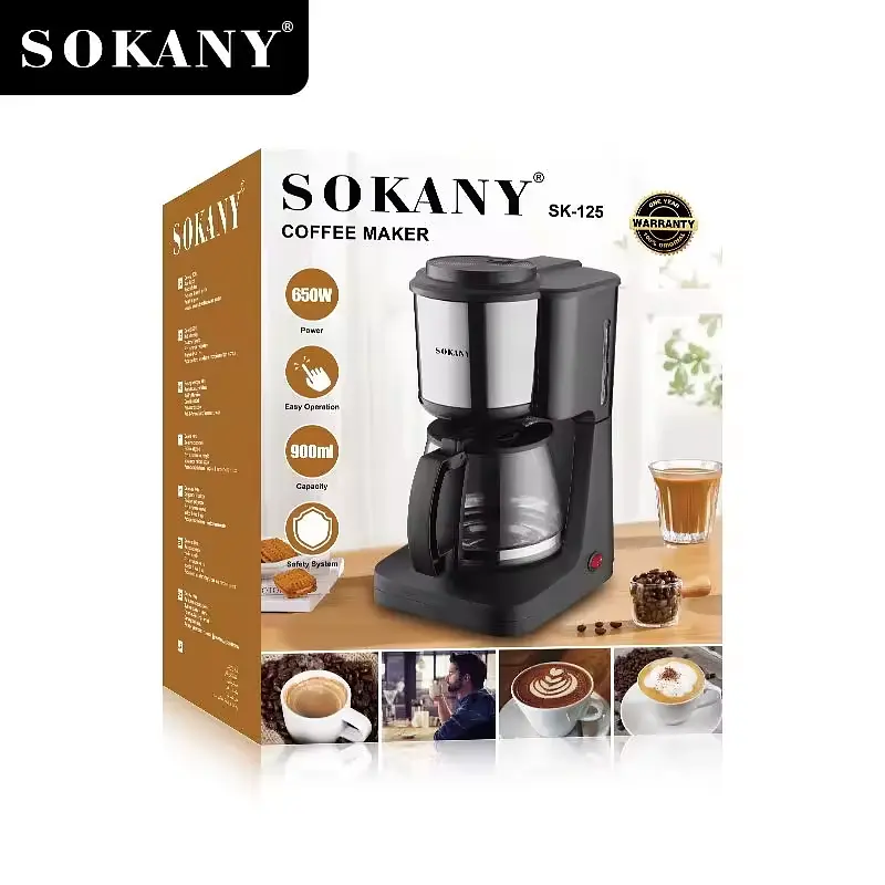 Крапельна кавоварка Sokany Coffee Maker 900 мл 650 Вт SK-125 - фото 3