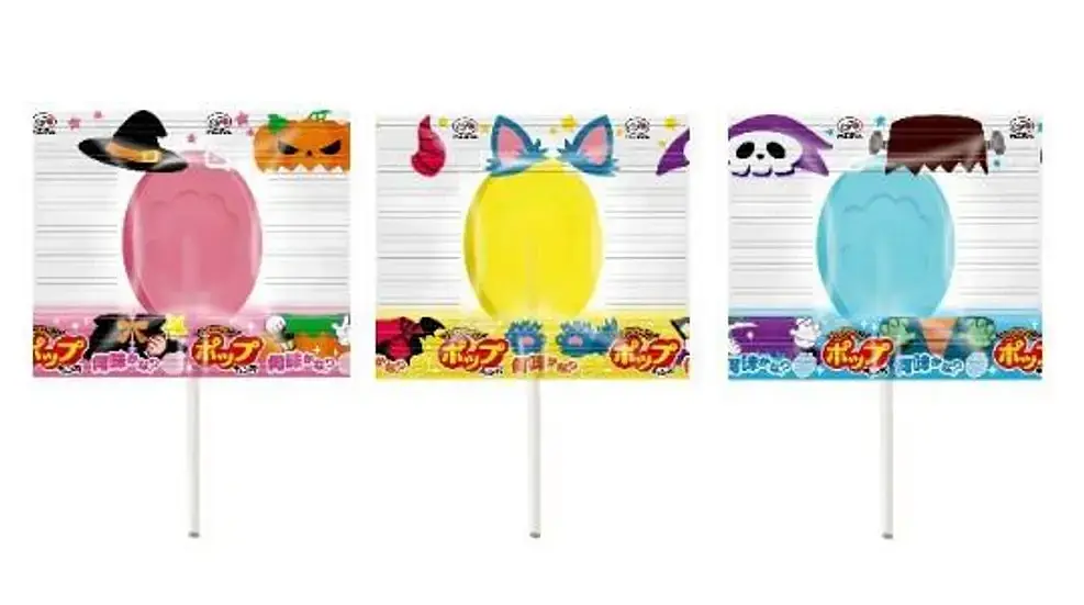 Японські льодяники Fujiya Halloween Pop Candy Bags зі смаком полуниці винограду та апельсина 17шт - фото 7