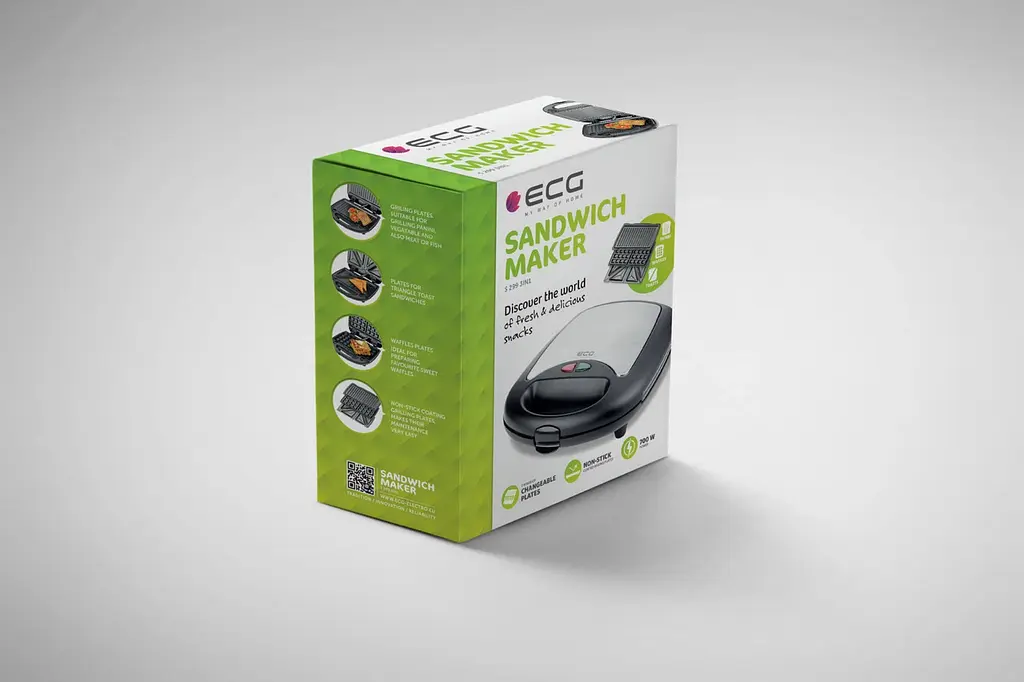 Вафельница-Сэндвичница-Гриль 3 в 1 ECG S 299 Black - фото 7