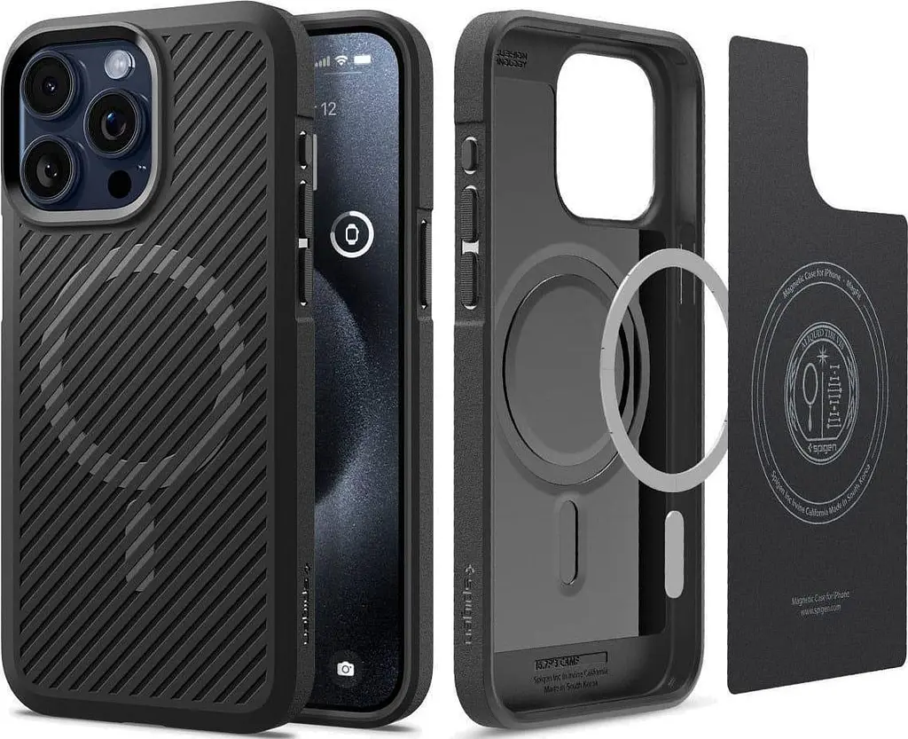 Оригінальний протиударний чохол Iphone 15 Pro Max Spigen Core Armor MagSafe (MagFit) Black ACS06442 - фото 5