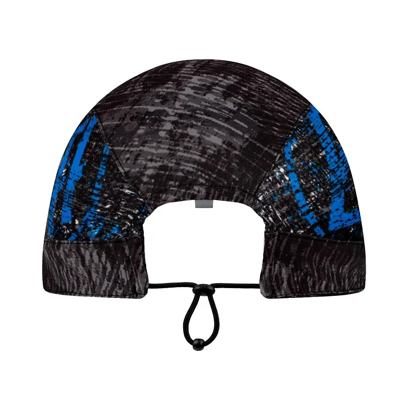 Кепка Buff Pack Run Cap Rush Graphite L/XL Черный-Синий - фото 5