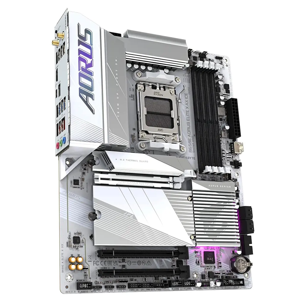 Материнська плата GIGABYTE B650E AORUS ELITE X AX ICE (B650E AORUS ELITE X AX ICE rev1) (Socket AM5, AMD B650, ATX) - фото 3