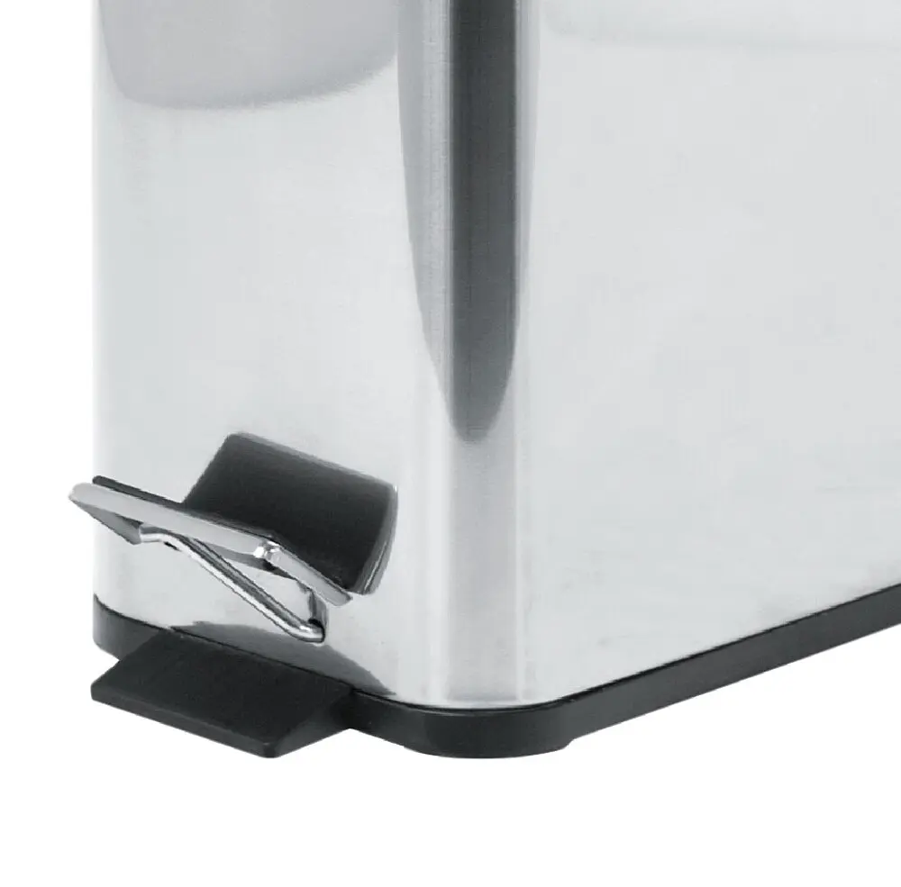 Відро для сміття з плавним закриттям прямокутне Zerix Sansa-TC0105 SS Color 5л нержавіюча сталь ZX5893, Нержавіюча сталь - фото 4