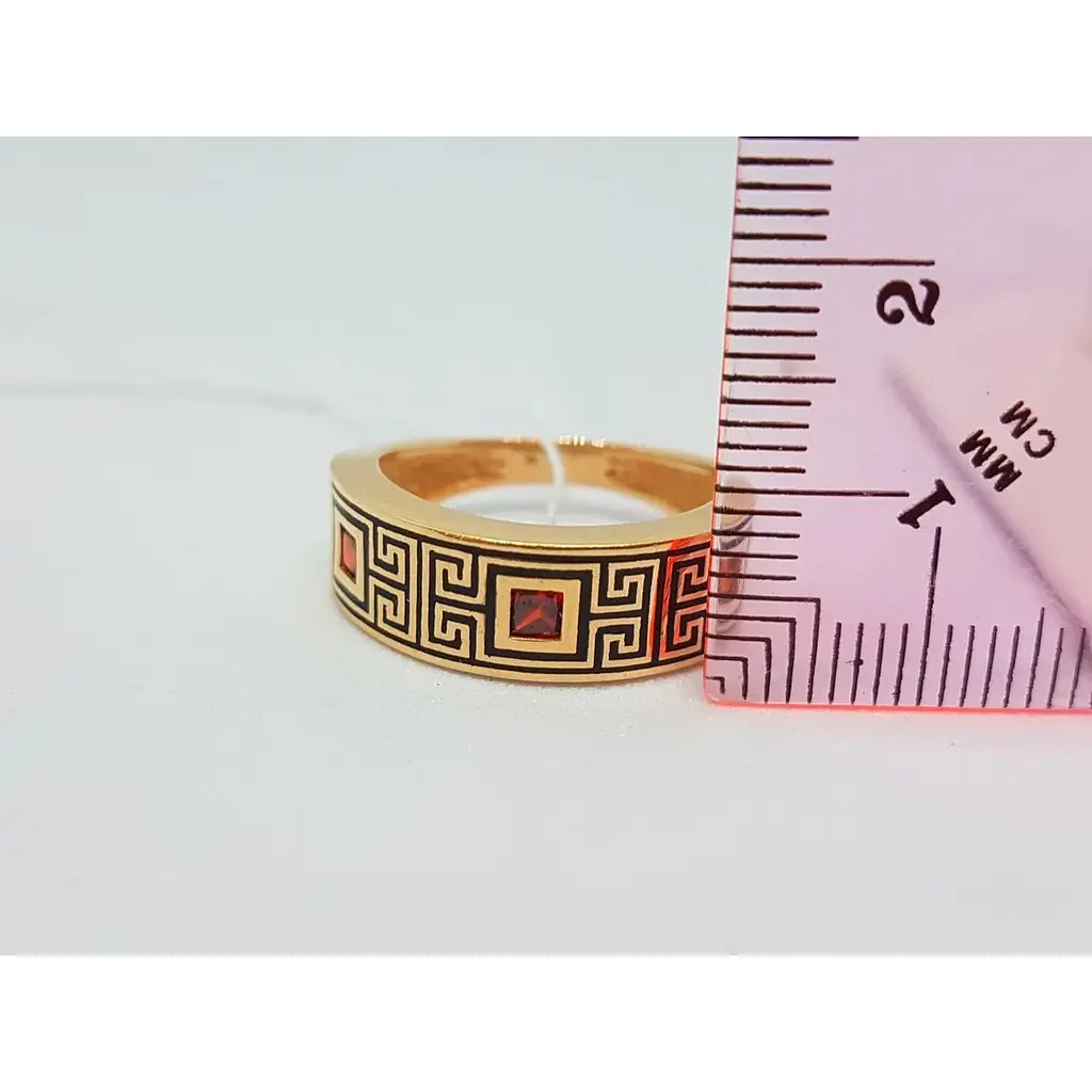 Золоте кільце Tango з фіанітами і емаллю. 380224Е 18 - фото 5