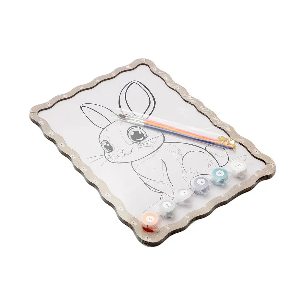 Картина по номерах Кролик Puz-22944 формат А4 пензлик, фарби, кріплення для стіни - фото 2