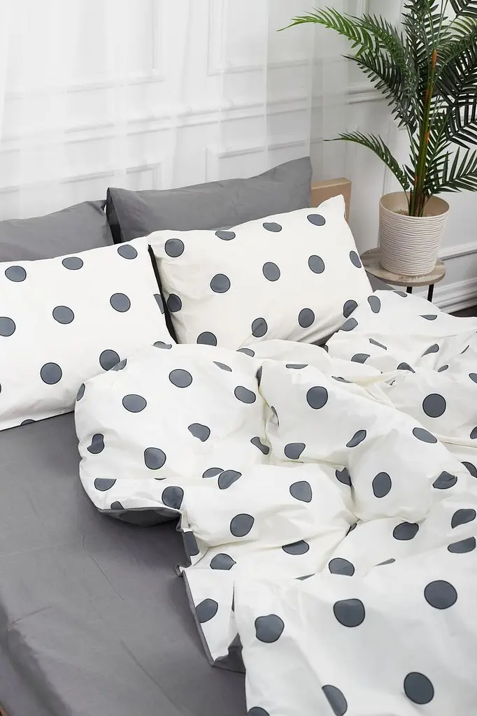 Комплект постільної білизни Moon&Star King Size 220x240 см наволочки 4х50х70 см Riccarda Gray Ranforce Elite - фото 3