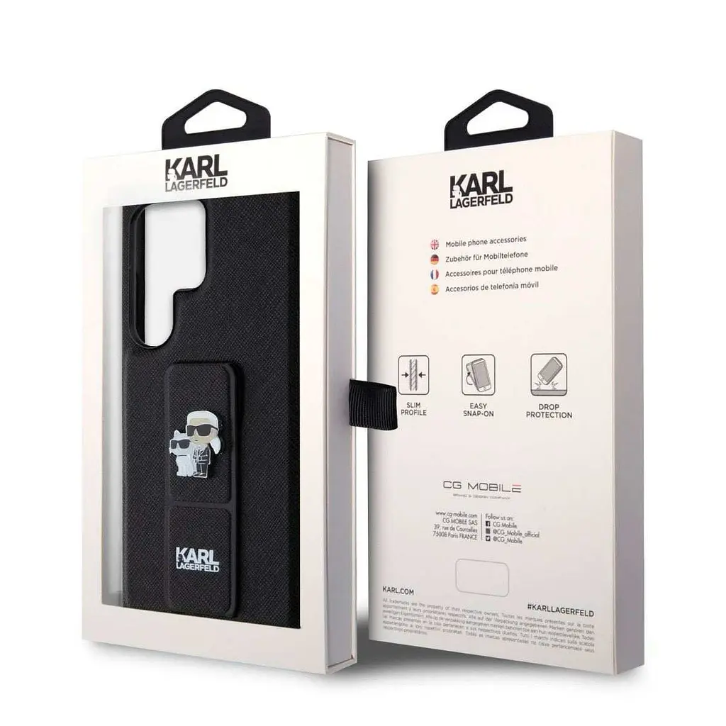 Чехол Karl Lagerfeld Saffiano Grip Stand Metal Logo Back Cover для Samsung Galaxy S24 Ultra Black (57983119534) - фото 6