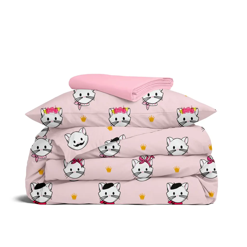 Дитяча постільна білизна в ліжечко PINK PARIS CATS COSAS (4822052505687)