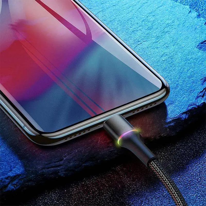 Кабель Baseus Halo Cable USB to Lightning 2.4A 0.5m CALGH-A01 Black - фото 2