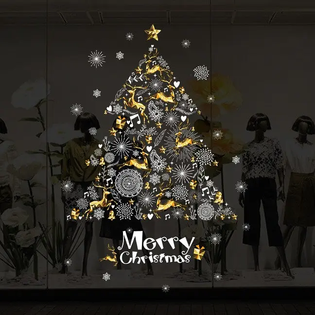 Набір новорічних наклейок на вікно Happy New Year 7 13789 60×90 см 1 аркуш - фото 3