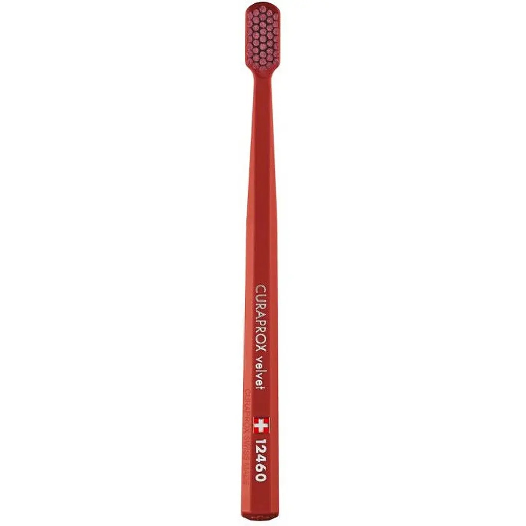 Зубна щітка Curaprox Velvet 12460 червона з бордовим - фото 2
