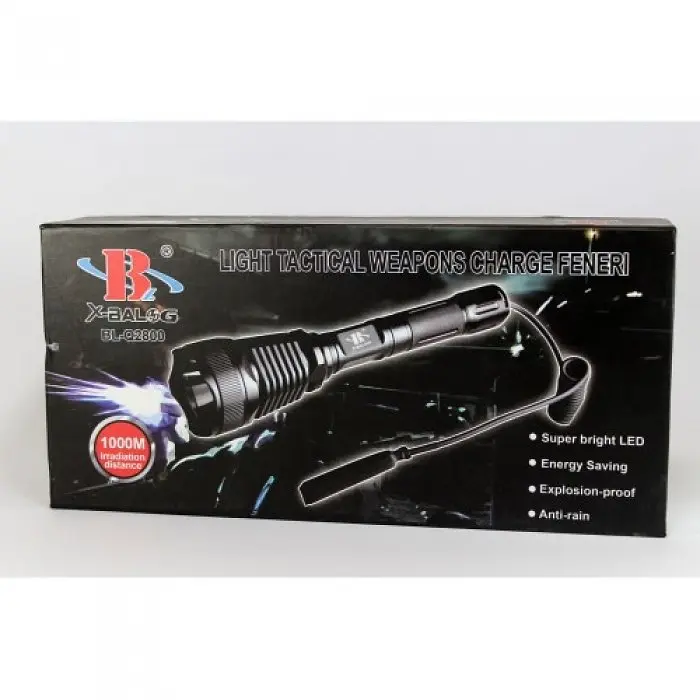 Ручной фонарь аккумуляторный Bailong металлический черный 1180 Lumen POLICE BL-Q2800 T6 150000W - фото 7