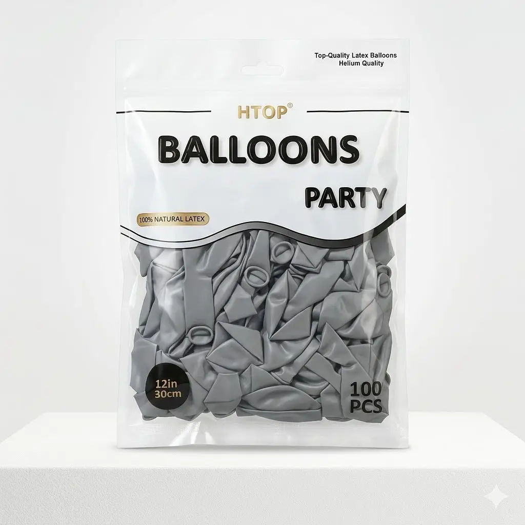 Надувні повітряні кулі HTOP 100 шт Party Balloons 30 см Товари для оформлення Дня народження Святкова атрибутика Темно Сірий - фото 2