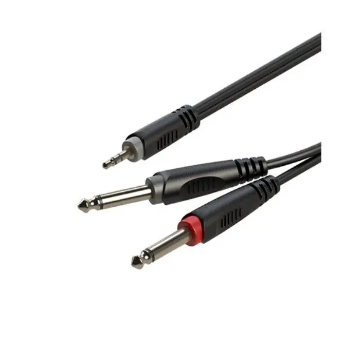 Готовый аудио кабель Mini-Jack 3,5 Stereo — 2xJack 6,3 mono Roxtone SAY-C130-L6 6м