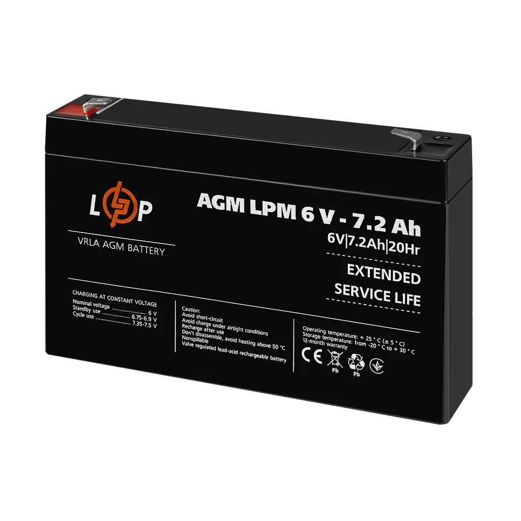 Аккумулятор AGM LPM 6V – 7.2 Ah - фото 3