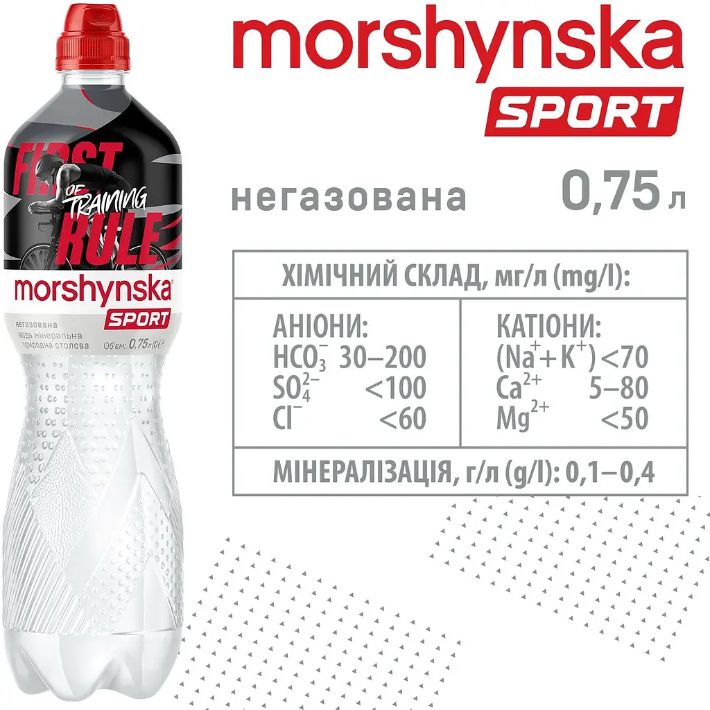 Упаковка мінеральної води Моршинська Спорт негазована 9 л (0.75 л x 12 шт.) - фото 9