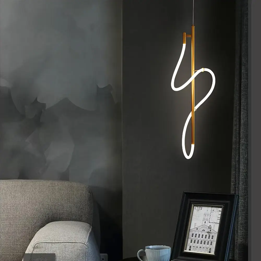 Латунный подвес с неоном 80 см 35 Вт | Line F | Арт. CU22N/800 AB - фото 1
