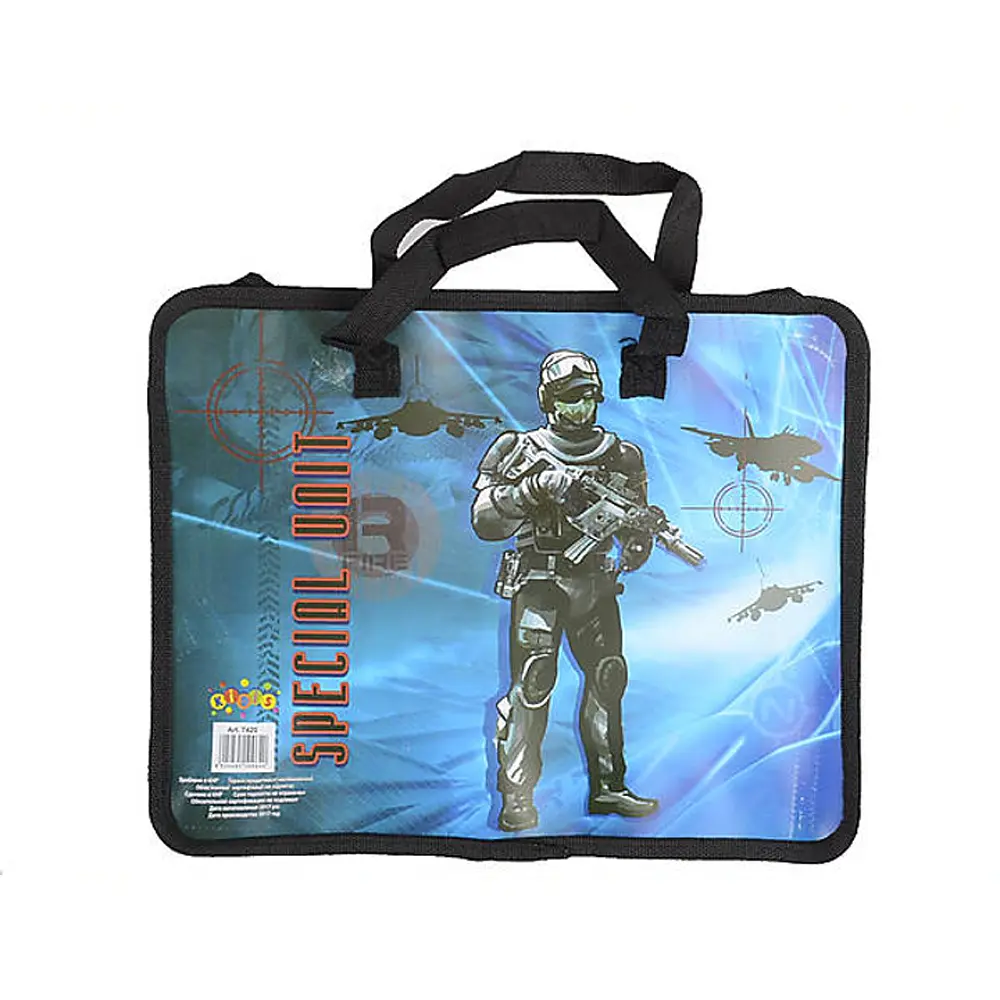 Папка-портфель дитяча Kidis Soldier, пластикова з текстильними ручками - фото 2