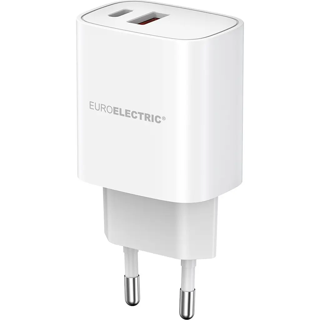 Мережевий зарядний пристрій Euroelectric USB-A+Type-C 30W QC3.0 білий (Charger-30/30W) - фото 2