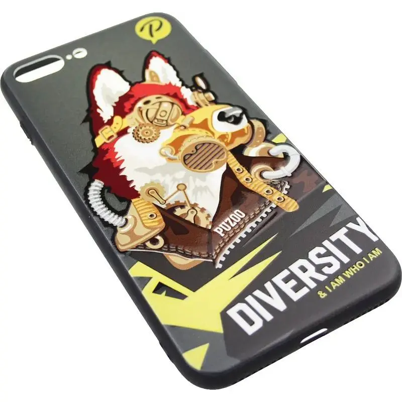 Чохол-накладка PUZOO TPU with UV Printing Punk Phone iPhone 7 Plus/8 Plus Black - фото 3