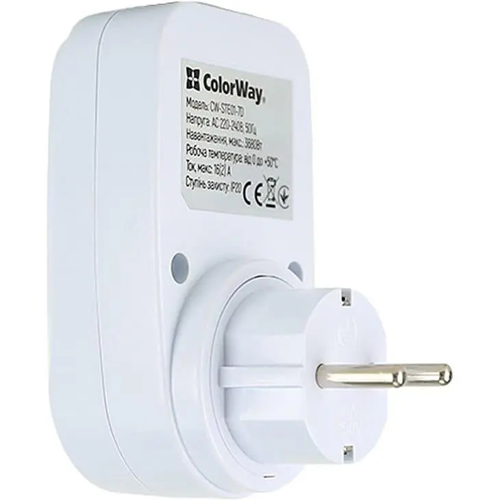 Таймер-розетка СolorWay 16A 3680W електронний тижневий 7D (CW-STE01-7D) - фото 2