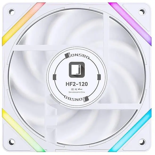 Вентиялтор JONSBO HF2-120W ARGB White (HF2-120W ARGB White) - фото 3