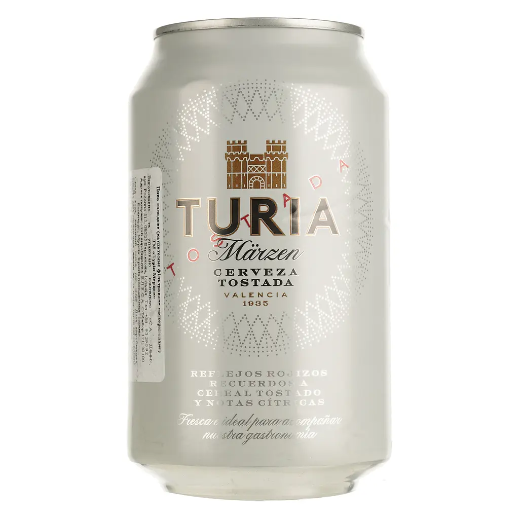 Уцінка. Пиво Turia напівтемне 5.4% 0.33 л з/б