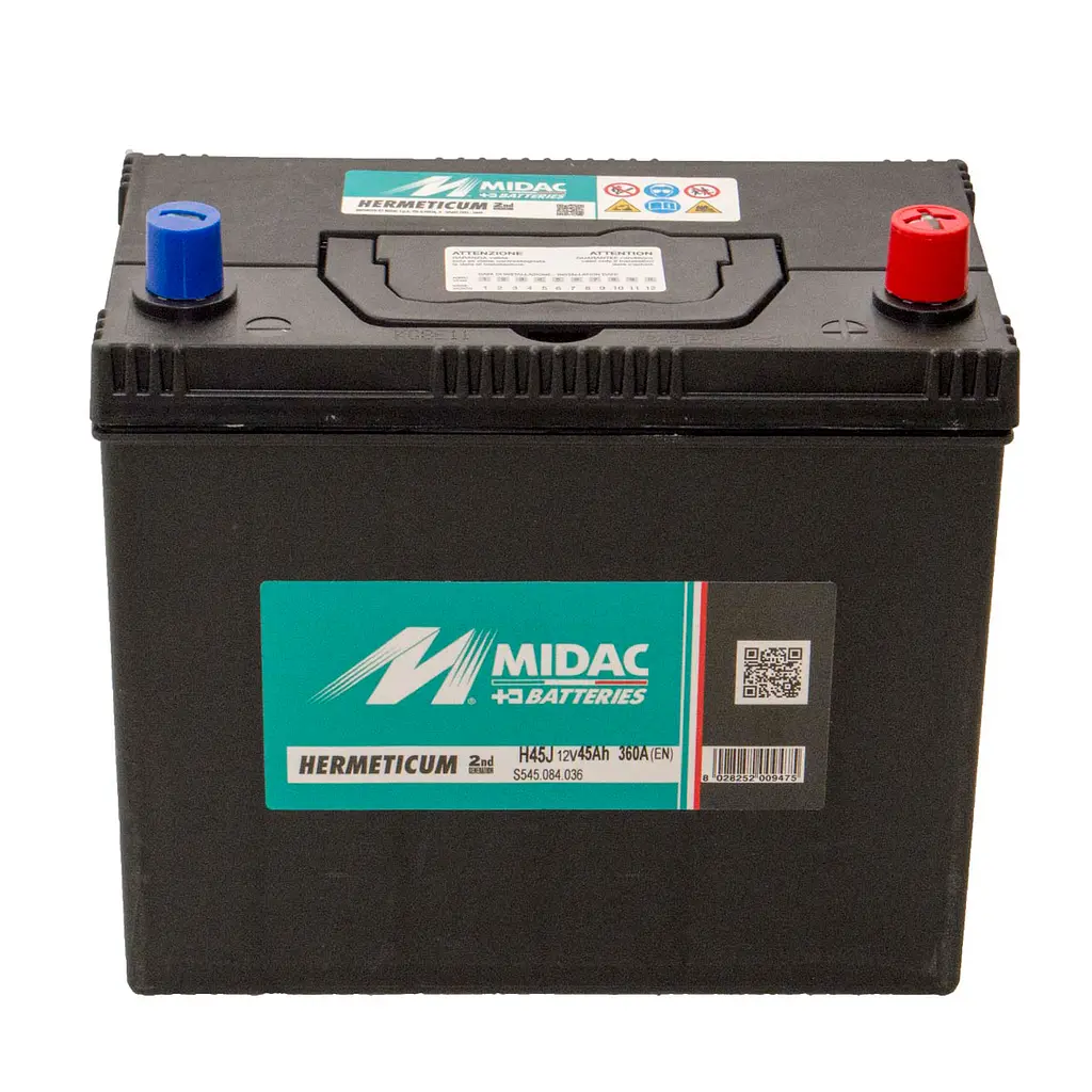 Аккумулятор 6СТ-45A MIDAC HERMETICUM Asia, 12V, 45Ah (-/+) евро, EN360А - фото 2