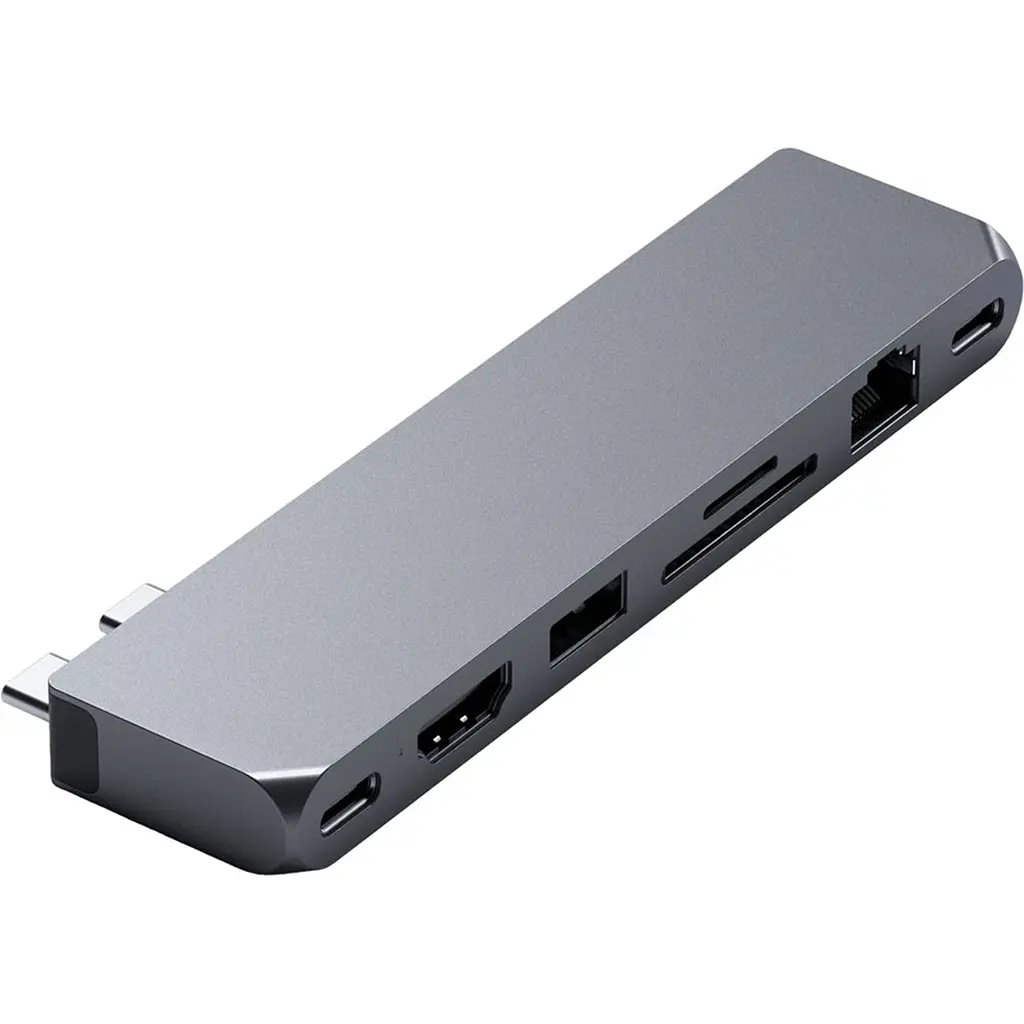 Адаптер Satechi Aluminum USB-C Pro Hub Max Adapter Space Gray (ST-UCPHMXM) - фото 3