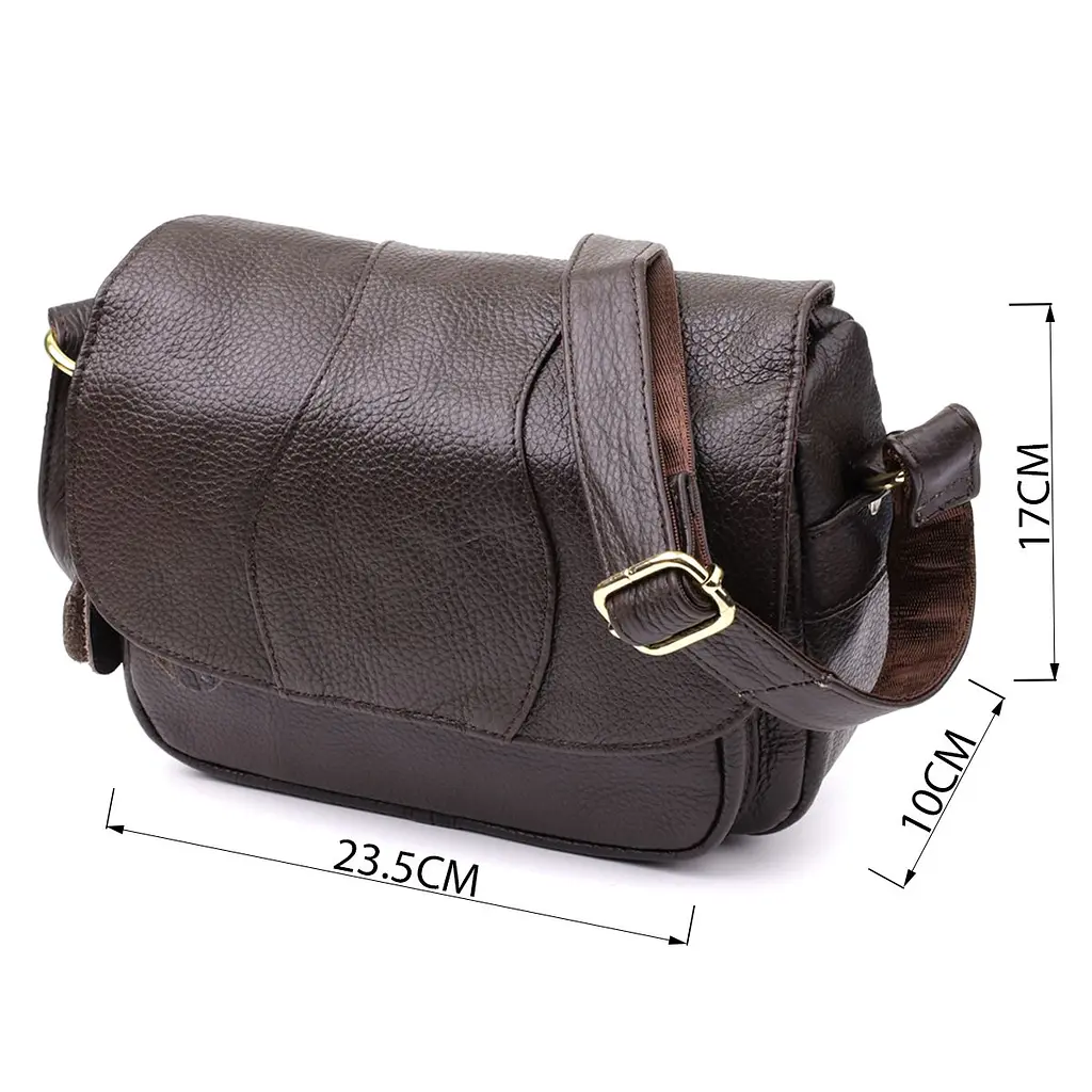 Сумка з натуральної шкіри для стильних жінок Vintage 22973 коричнева - фото 3