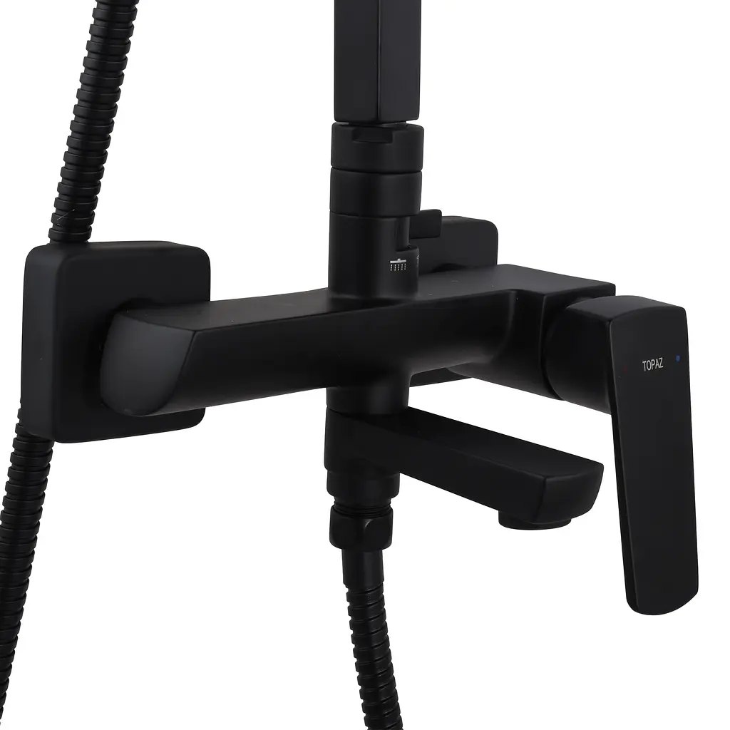 Душевая система TOPAZ LEXI TL 21122-H57-BL черная матовая для ванной комнаты с поворотным изливом - фото 4