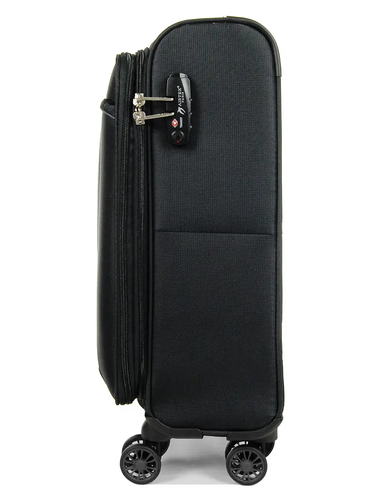 Валіза Малий (S) Airtex 825 55х35х20 см 27 л тканинний 4 колеса Чорний - фото 5
