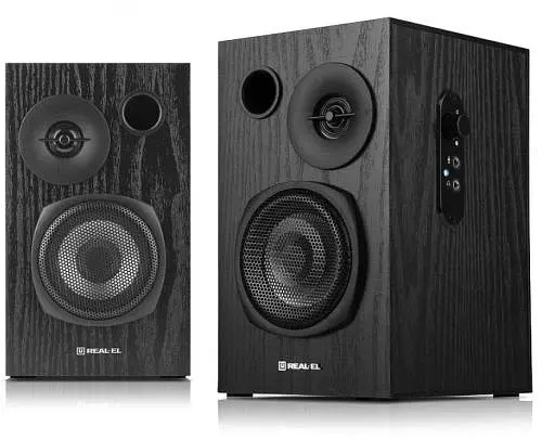 Колонки 2.0 REAL-EL S-235 Black, 2 x 9 Вт, МДФ, живлення від 220V, керування збоку - фото 4