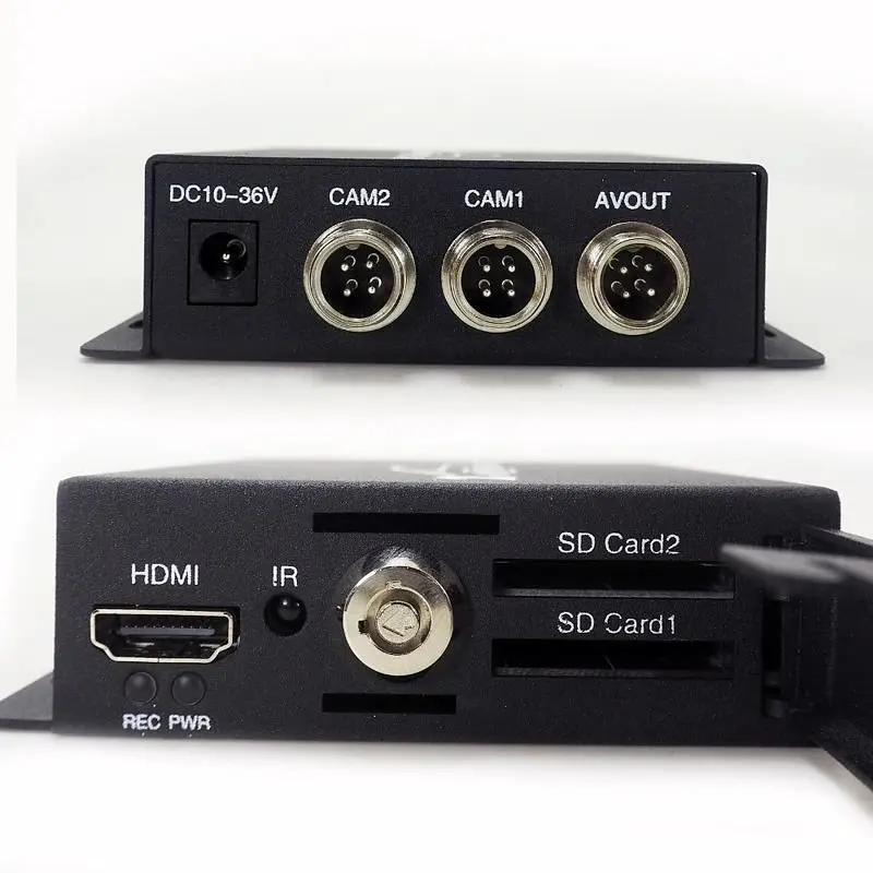 Мобільний AHD відеореєстратор на 2 камери Pomiacam HD DVR для таксі, автобусів, вантажівок, 5 Мп, SD до 128 Гб, пульт (100399) - фото 3