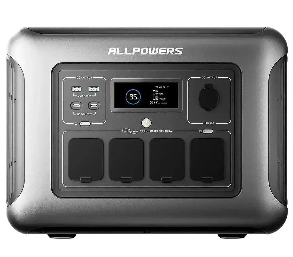 Портативна зарядна станція Allpowers R1500 Lite LiFePO4, 1056 Вт/ч 1600 Вт (R1500 Lite) - фото 2