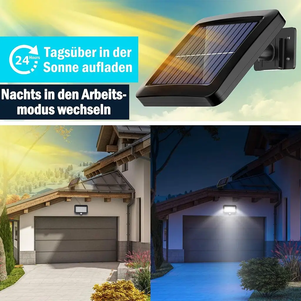 Сонячні LED світильники MPJ 56 LED з датчиком руху, IP65, 2 шт - фото 4