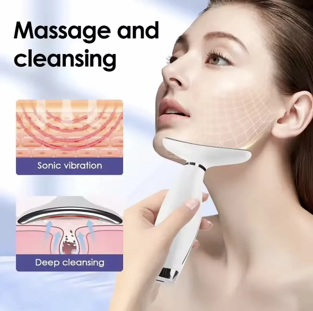  Масажер для шиї та обличчя з підігрівом NeckLift Pro 7 в 1 LED - фото 5