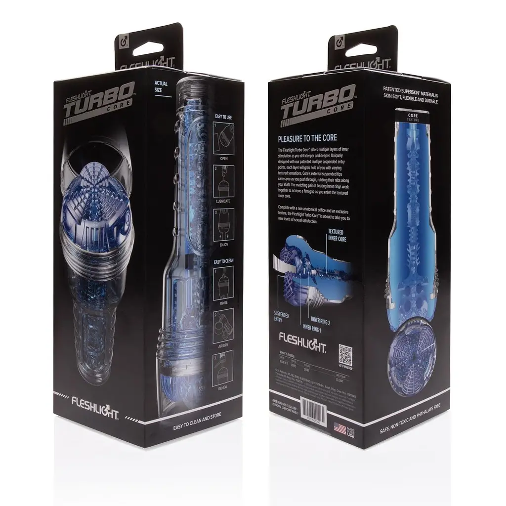 Мастурбатор Fleshlight Turbo Core Blue Ice, оральний секс (глибоке горло) - фото 4